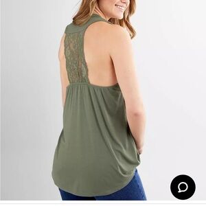 Lace T back tank